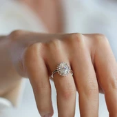 Elips 2.00 CT Sky Diamond Gümüş Yüzük thumbnail 3
