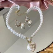 Kalp İncili Princess Gold Çelik Set thumbnail 4