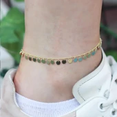 Gold Kaplama Pullu Gümüş Halhal thumbnail 3