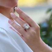 Emerald Icecut Taşlı Gümüş Yüzük thumbnail 1