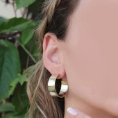 Gold Kaplama Gümüş Halka Küpe thumbnail 3