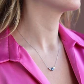 Prenses Model Safir Taşlı Gümüş Set thumbnail 1