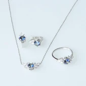 Prenses Model Safir Taşlı Gümüş Set thumbnail 4