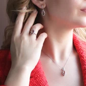 Mekik Modeli Zultanit Taşlı Gümüş Set thumbnail 1