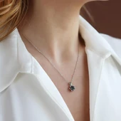 Lotus Çiçeği Mistik Topaz Taşlı Gümüş Set thumbnail 2