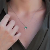 Zirkon Taşlı Palmiye Gümüş Set thumbnail 2