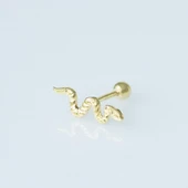 Serpent Modeli Gold Kaplama Gümüş Tragus thumbnail 2