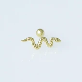 Serpent Modeli Gold Kaplama Gümüş Tragus thumbnail 1