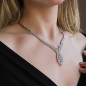 Cuture Model Zirkon Taşlı Gümüş Gerdanlık thumbnail 2