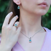 Aqumarin Taşlı Otantik Set thumbnail 1