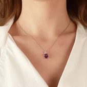 Topaz Taşlı Emerald Kesim Gümüş Set thumbnail 2
