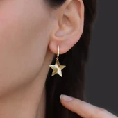 Yıldız Göçmen Gold Gümüş Küpe thumbnail 1
