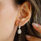 Damla Başak Modeli Zirkon Taşlı Gümüş Set thumbnail 4
