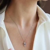 Göz Modeli Zirkon Taşlı Gümüş Set thumbnail 2