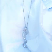 Yılan Model Zirkon Taşlı Gümüş Kolye thumbnail 4
