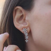 Çiçek Zirkon Taşlı Gümüş Set thumbnail 4