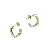 Kare Oval Gold Kaplama Gümüş Küpe thumbnail 3