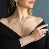 Zirkon Taşlı Başak Modeli Gümüş Set thumbnail 1