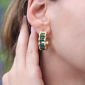 Peridot Taşlı Gold Kaplama Küpe thumbnail 2