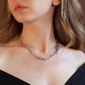 Tif Model Gümüş Zincir Kolye thumbnail 1