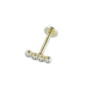 Taşlı Mini Gold Gümüş Tragus thumbnail 2