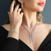 Zirkon Taşlı Başak Modeli Gümüş Set thumbnail 2