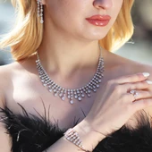 Elegant Zirkon Taşlı Gümüş Set thumbnail 1