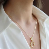 Ay Yıldız Charm Trend Gümüş Kolye thumbnail 1