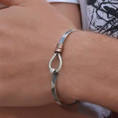 Otantik Damla Model Gümüş Kelepçe thumbnail 1