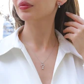 Kalpli Zirkon Taşlı Gümüş Set thumbnail 1