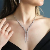 Zirkon Taşlı Başak Modeli Gümüş Set thumbnail 3