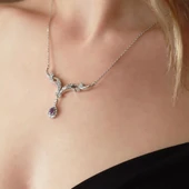 Prenses Model Zirkon Taşlı Gümüş Kolye thumbnail 5