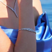 Yaprak Modeli Taşlı Starlight Diamond Gümüş Set thumbnail 4