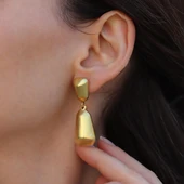 Mozaik Gold Bombeli Gümüş Küpe thumbnail 2