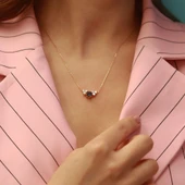 Prenses Model Swarovski Rose Gold Kaplama Kolye thumbnail 2