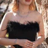 Elegant Zirkon Taşlı Gümüş Set thumbnail 2