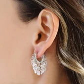 Damla Kristal Model Gümüş Küpe thumbnail 1
