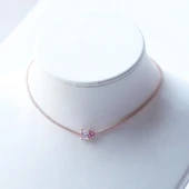 Kalp Choker Gümüş Kolye thumbnail 3