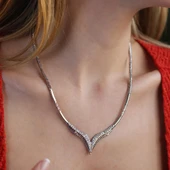 V Model Taşlı Gerdanlık thumbnail 2