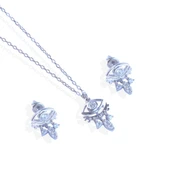 Göz Modeli Zirkon Taşlı Gümüş Set thumbnail 5