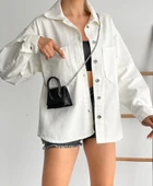 Çift Cepli Oversize Denim Gömlek Ceket thumbnail 3