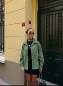 Çift Cepli Oversize Denim Gömlek Ceket thumbnail 2