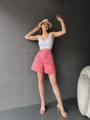 Beli Kemerli Geniş Paçalı Mom Şort thumbnail 2