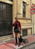 Çift Cep Denim Crop Ceket thumbnail 2