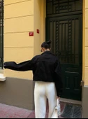 Çift Cep Denim Crop Ceket thumbnail 2