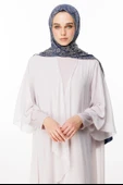 Marrakech Desen Çift Taraflı Şal Lacivert - Bej thumbnail 3