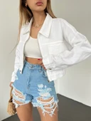 Fermuarlı Çift Cepli Denim Ceket thumbnail 2