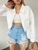 Fermuarlı Çift Cepli Denim Ceket thumbnail 3