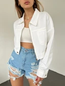 Fermuarlı Çift Cepli Denim Ceket thumbnail 1