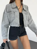 Fermuarlı Çift Cepli Denim Ceket thumbnail 1